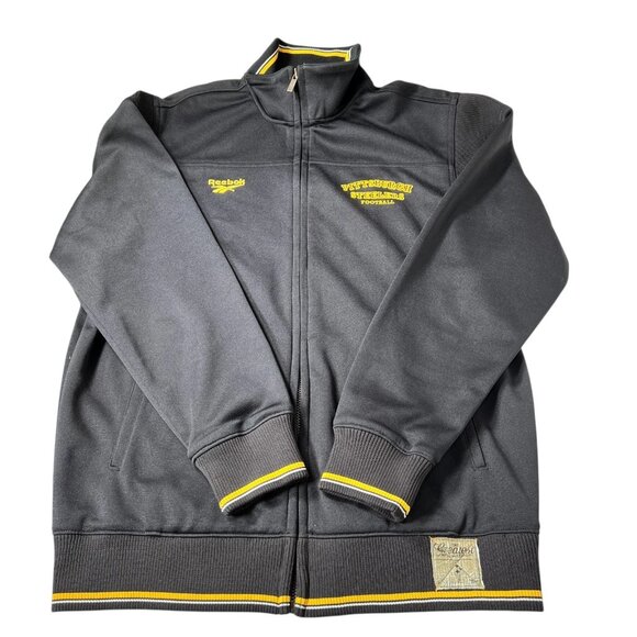 Vintage Reebok Mens Black Pittsburgh Steelers NFL Full Zip Jacket Size Medium - Picture 3 of 16